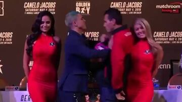 El pesaje más caliente de dos boxeadores: ¡a empujones!