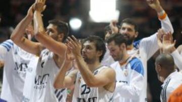 El Madrid, feliz tras el triunfo.