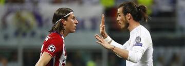 Filipe Luis y Bale.