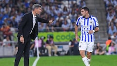  Fernando Ortiz head coach and German Berterame of Monterrey during the 10th round match between Monterrey and Pumas UNAM as part of the Torneo Clausura 2024 Liga BBVA MX at BBVA Bancomer Stadium on March 03 , 2024 in Monterrey, Nuevo Leon, Mexico.