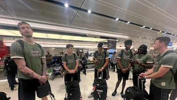 El Unicaja, a la llegada a Singapur.