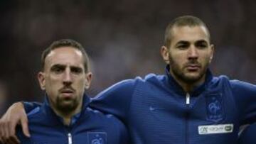 Ribery y Benzema con la selección francesa.