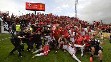 El Mallorca celebra su ascenso a Segunda División.