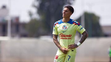 Brian Rodriguez of America during the 17th round match between Puebla and America as part of the Torneo Clausura 2024 Liga MX Basic Forces U-23 at Centro de Formation BUAP on April 26, 2024 in Puebla, Mexico.