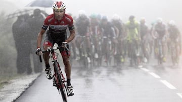 David Belda, durante una carrera con el maillot del Burgos-BH.