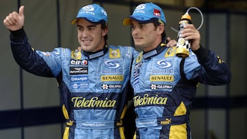 Fernando Alonoso y Giancarlo Fisichella durante su etapa juntos en Renault.