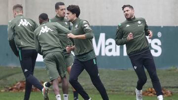 Javi Garc&iacute;a, en un entrenamiento. 