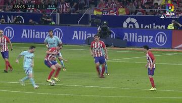 Godín hizo sonrojar a Messi en el Wanda Metropolitano