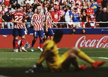 Atlético de Madrid 1-0 Osasuna | Toque de primeras de Saúl en busca de la carrera de Griezmann, que tras aguantar el balón y la llegada de Aridane, dio un pase de la muerte a Carrasco para empujar el balón.