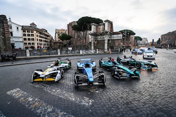 Demostración de Formula E en las calles de Roma, Italia.
