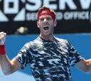 Juan Martín del Potro celebra en su regreso a las canchas