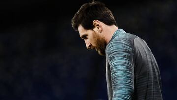 Messi no pudo romper el empate ante el Nápoles.