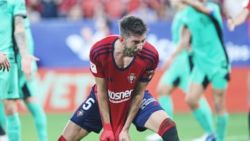 David García durante un partido en El Sadar.