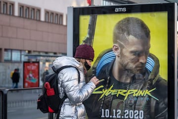 Anticipation | An advertisment of Cyberpunk 2077 is seen on 4 December 2020.