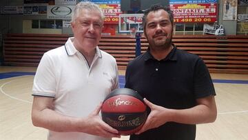 José Quintana, presidente del Montakit Fuenlabrada, junto a Alfred Julbe, nuevo entrenador.