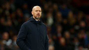 El entrenador del Manchester United, Erik ten Hag, durante el partido de Carabao Cup frente al Newcastle.