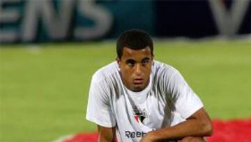 Lucas Moura en un entrenamiento de la selección brasileña.