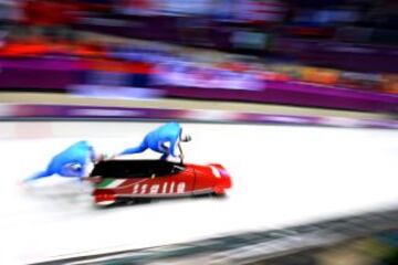 Alexander Kasjanov y Maxim Belugin durante la competicion de Bobsleigh