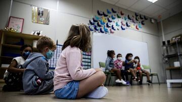 Educacion. Primer dia del curso 2020-20021 en infantil y primaria en Galicia, marcado por las medidas de seguridad impuestas por las restricciones santiarias derivadas el la pandemia del coronavirus COVID-19, para todos los ni&ntilde;os alumnos de los col