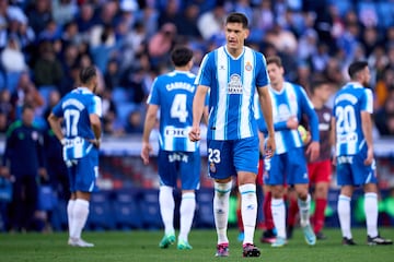 Csar Montes, durante un partido del Espanyol, en 2023.