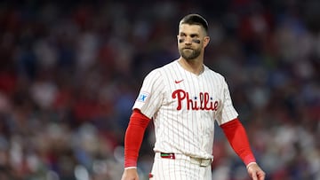 Bryce Harper, estrella de los Phillies, se lanzó contra Rob Manfred
