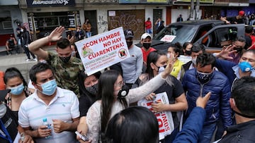 Protestas en Bogot&aacute;