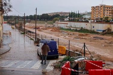 Situación de alerta roja por lluvias extremas por el paso de la borrasca Emilia, en el Barranco del Poyo a su paso por Picanya.
