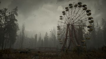 Stalker 2 nos propone volver a visitar la zona de exclusión nuclear de Chernobyl, una ambientación fría, oscura y radioactiva, más propia de un survival horror que de un shooter.