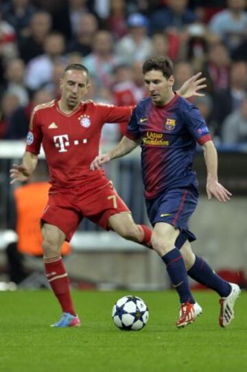 Semifinal ida. Messi y Robben.