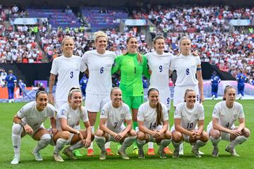 El once inicial de Inglaterra. 