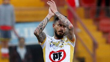 Futbol, Union Espanola vs Coquimbo Unido
Decima fecha, Segunda Rueda, campeonato nacional 2019
El jugador de Coquimbo Unido, Mauricio Pinilla, se lamenta luego de la derrota contra Union Espanola el partido de primera division disputado en el estadio