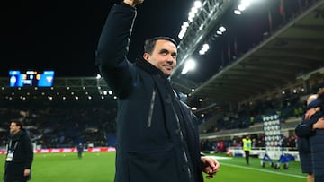 BERGAMO (Italy), 10/01/2026.- Atalanta's coach Raffaele Palladino celebrates at the end of the Italian Serie A soccer match Atalanta BC and Torino FC in Bergamo, Italy, 10 January 2026. (Italia) EFE/EPA/MICHELE MARAVIGLIA