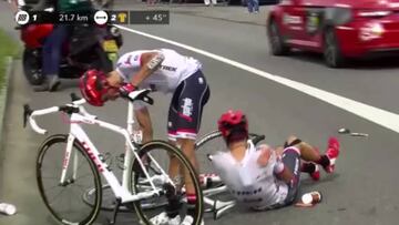 Nueva caída de Alberto Contador en el Tour de Francia