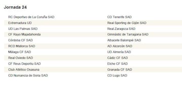 Calendario completo con las 42 jornadas de la Segunda División 2018-2019