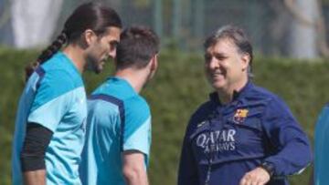 Martino, durante un entrenamiento del Barcelona.