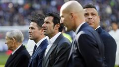 Zidane, junto a Owen, Figo y Ronaldo.