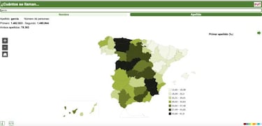 ¿Cuánta gente se llama igual que tú en España? Mapa interactivo de nombres y apellidos