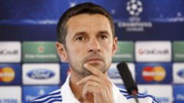 R&eacute;mi Garde, durante una rueda de prensa como entrenador del Olympique de Lyon.