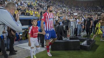 Diego Costa, antes de disputar con el Atlético el partido contra el Beitar de Jerusalén.