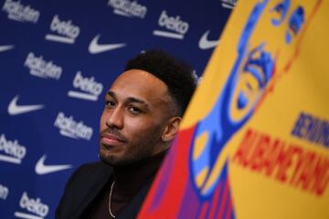 Presentación de Aubameyang como nuevo jugador del Fútbol Club Barcelona. 
