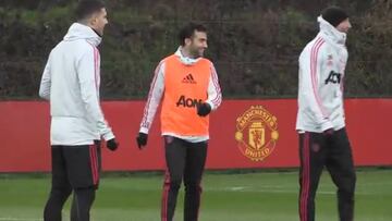 Giuseppe Rossi se entrena con el Manchester United