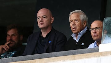 The president of FIFA continues his tour of the large stadiums in the United States