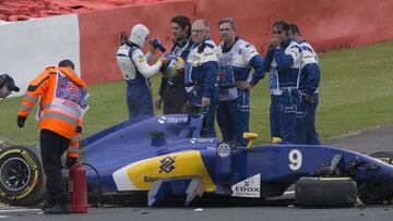 Así quedó el Sauber de Marcus Ericsson tras el accidente.