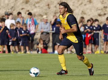 Demichelis en un amistoso con el Atlético contra el Numancia.