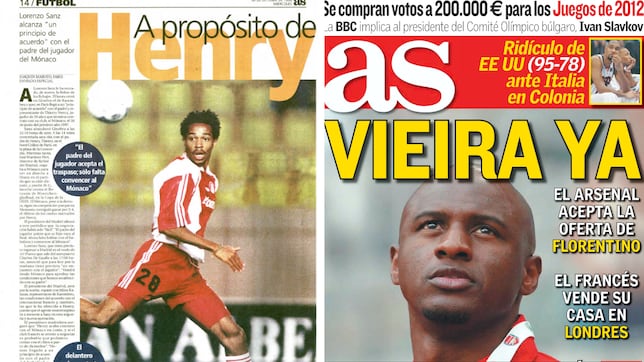 Cuando Henry y Vieira ‘fueron’ del Madrid