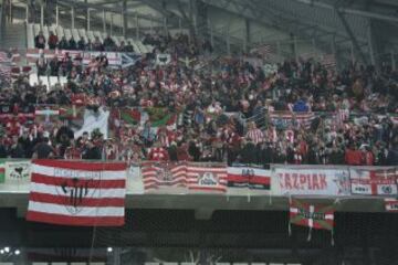 Fans at the Stade Velodrome for the Marseille v Athletic Europa League tie, which ended 1-0 to the Basque side.