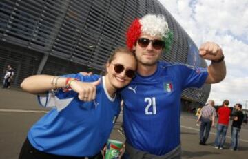 La afición italiana se prepara para enfrentarse a España