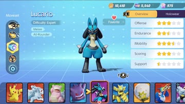 Lucario en Pokémon Unite, mejores builds; ataques, objetos y estadísticas