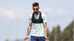 El centrocampista Brais M&eacute;ndez, durante un entrenamiento del Celta. 