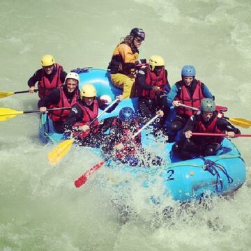 En las vacaciones de 2014 aprovechó para hacer rafting.